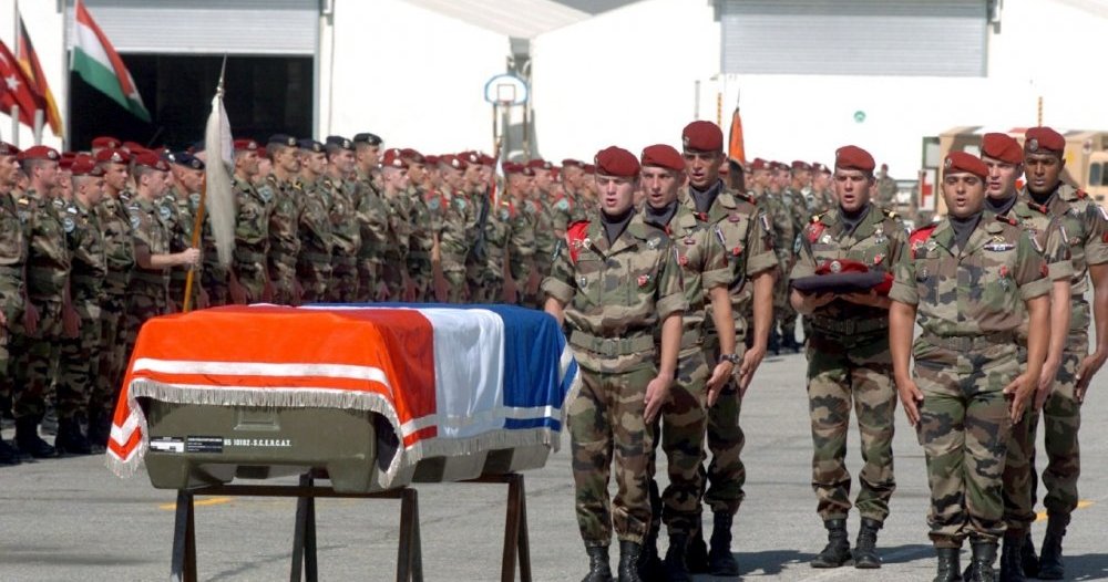 AFGHANISTAN FRENCH SOLDIER COFFIN